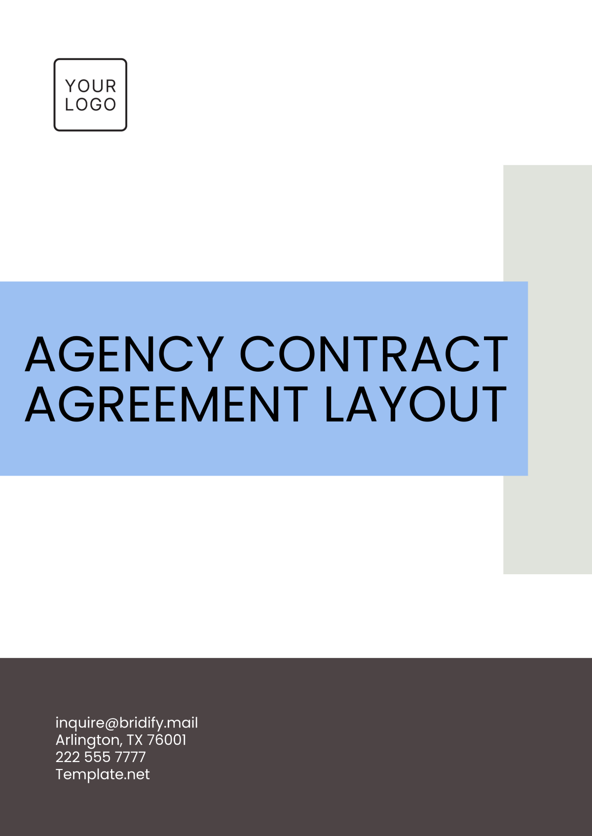 Agency Contract Agreement Layout Template - Edit Online & Download