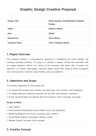 Free Graphic Design Creative Proposal Template to Edit Online