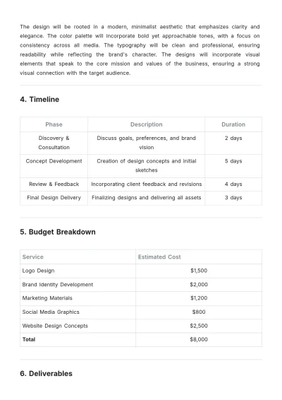 Free Graphic Design Creative Proposal Template to Edit Online