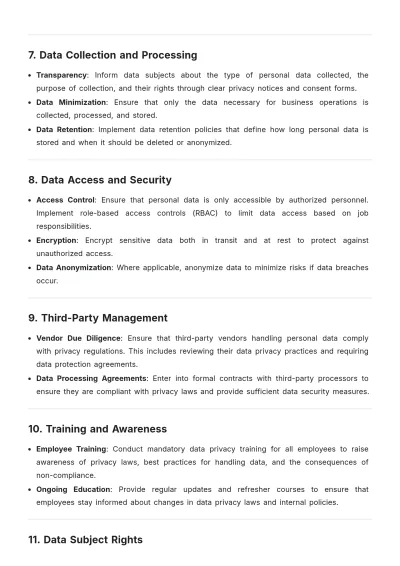 Free Sample Data Privacy Compliance Plan  Template to Edit Online
