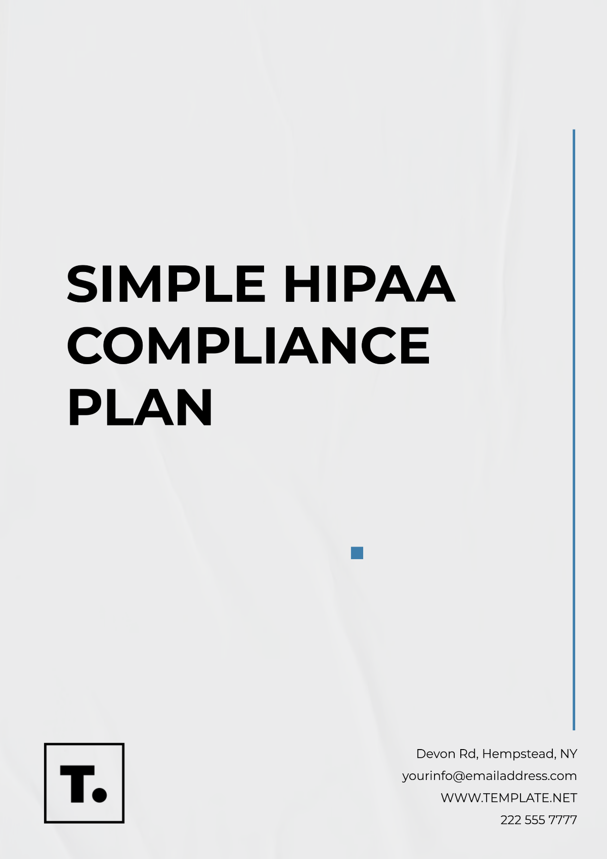 Simple HIPAA Compliance Plan Template - Edit Online & Download