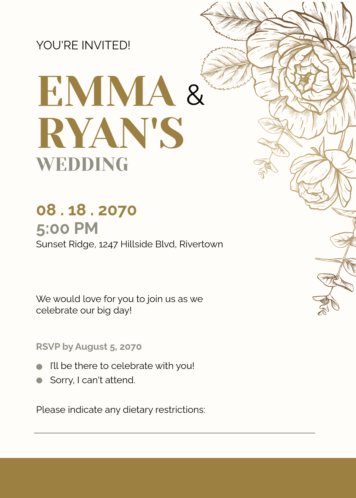 Date RSVP Card Invitation Template - Edit Online & Download