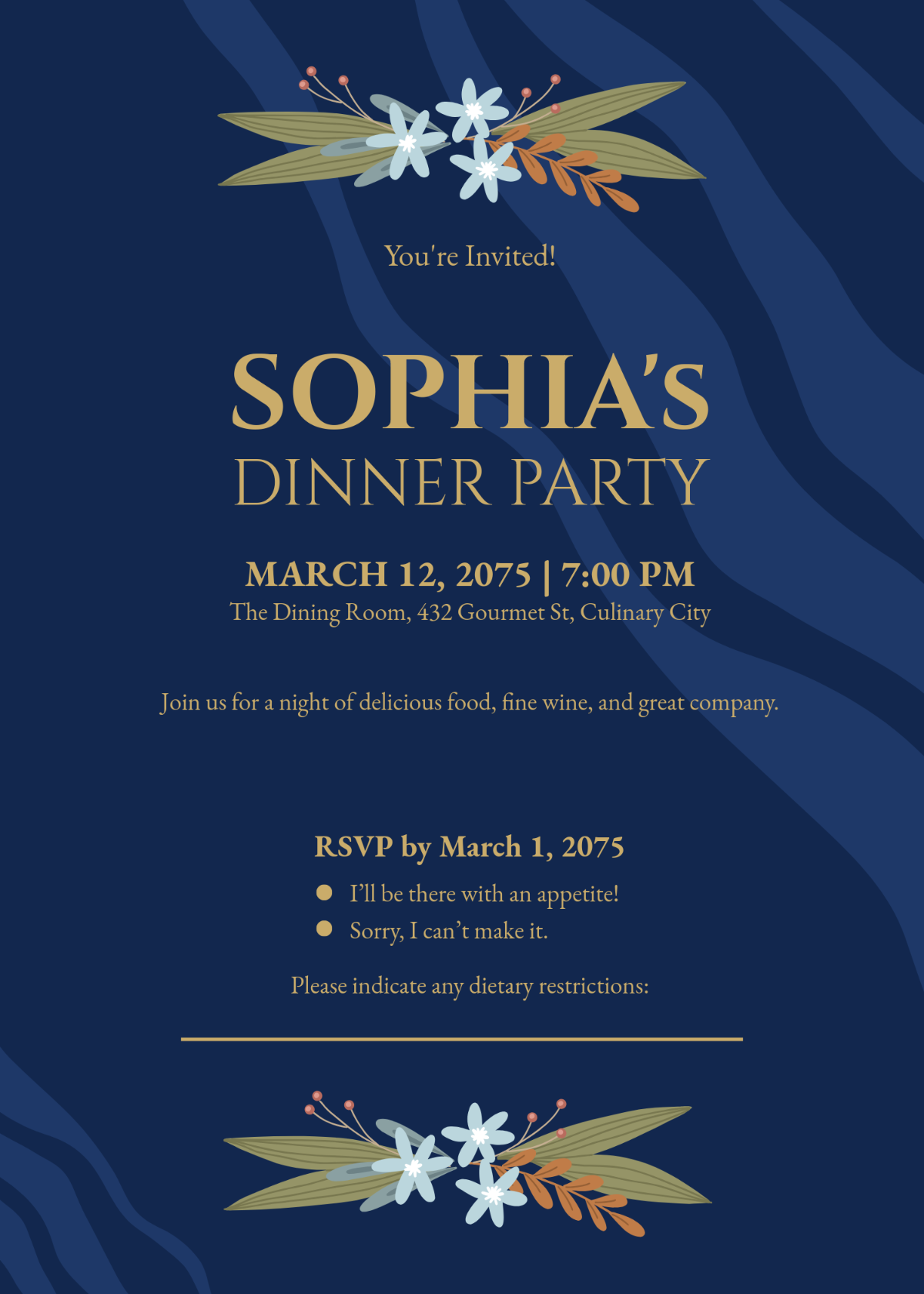 RSVP Card for Dinner Invitation Template - Edit Online & Download