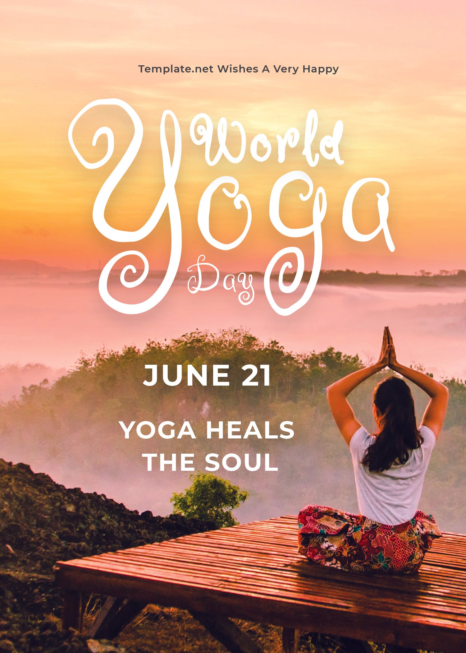 World Yoga Day Greeting Card Template