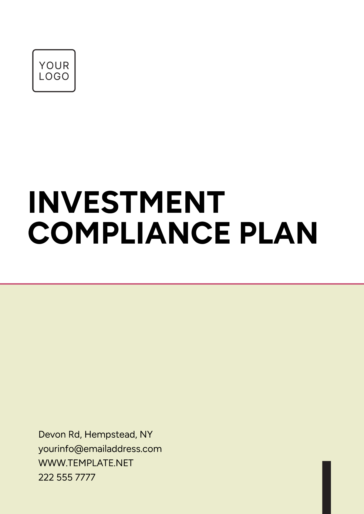 Investment Compliance Plan Template - Edit Online & Download