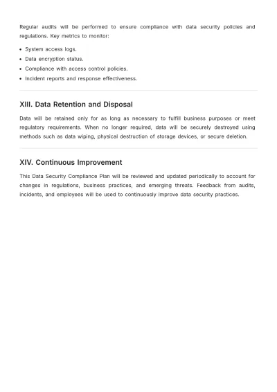 Free Data Security Compliance Plan Template to Edit Online
