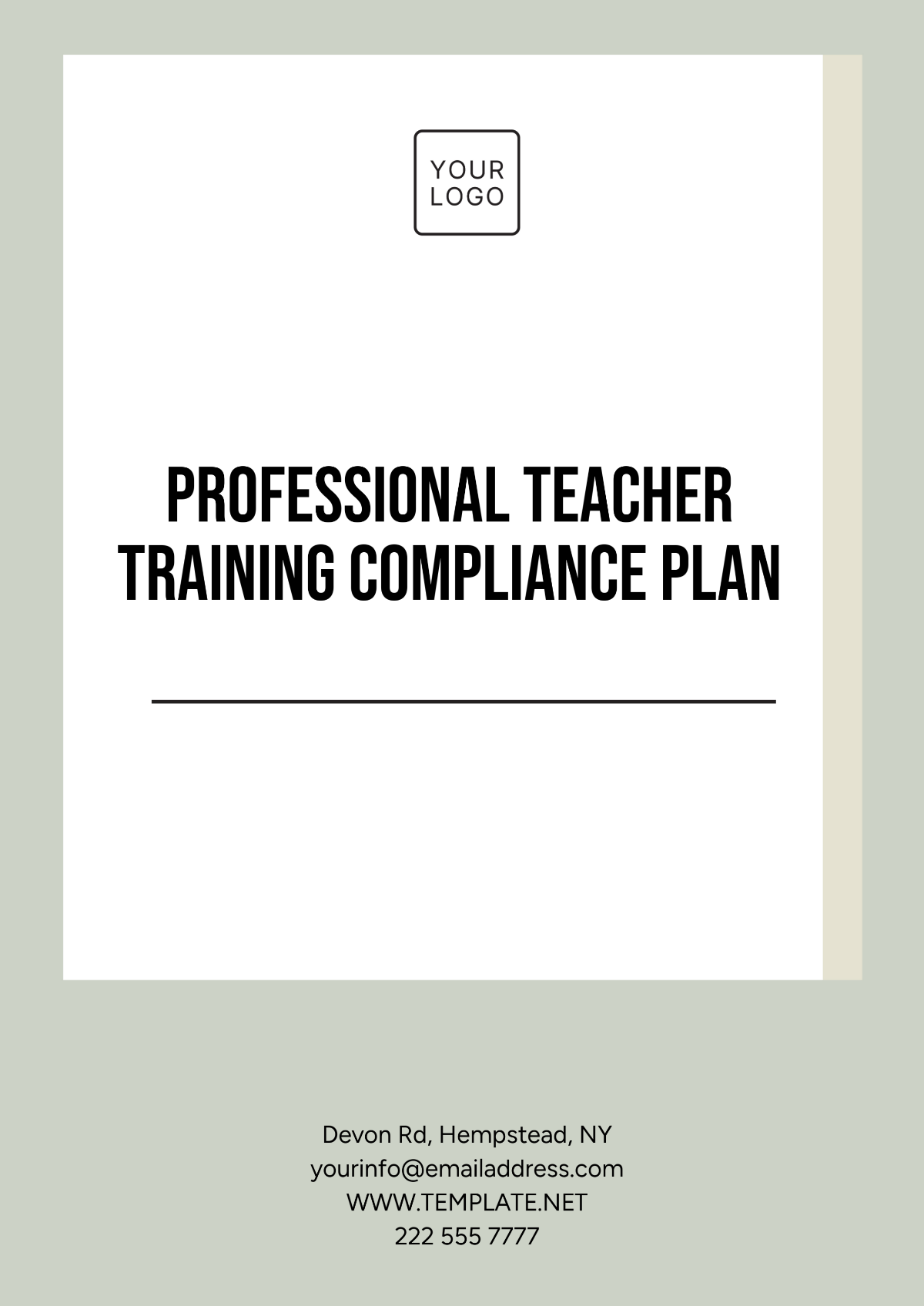 Professional Teacher Training Compliance Plan  Template - Edit Online & Download