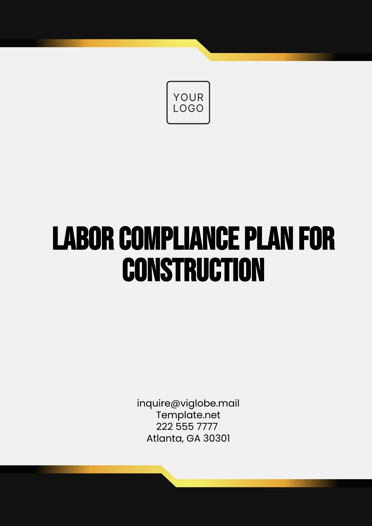 Labor Compliance Plan for Construction Template - Edit Online & Download