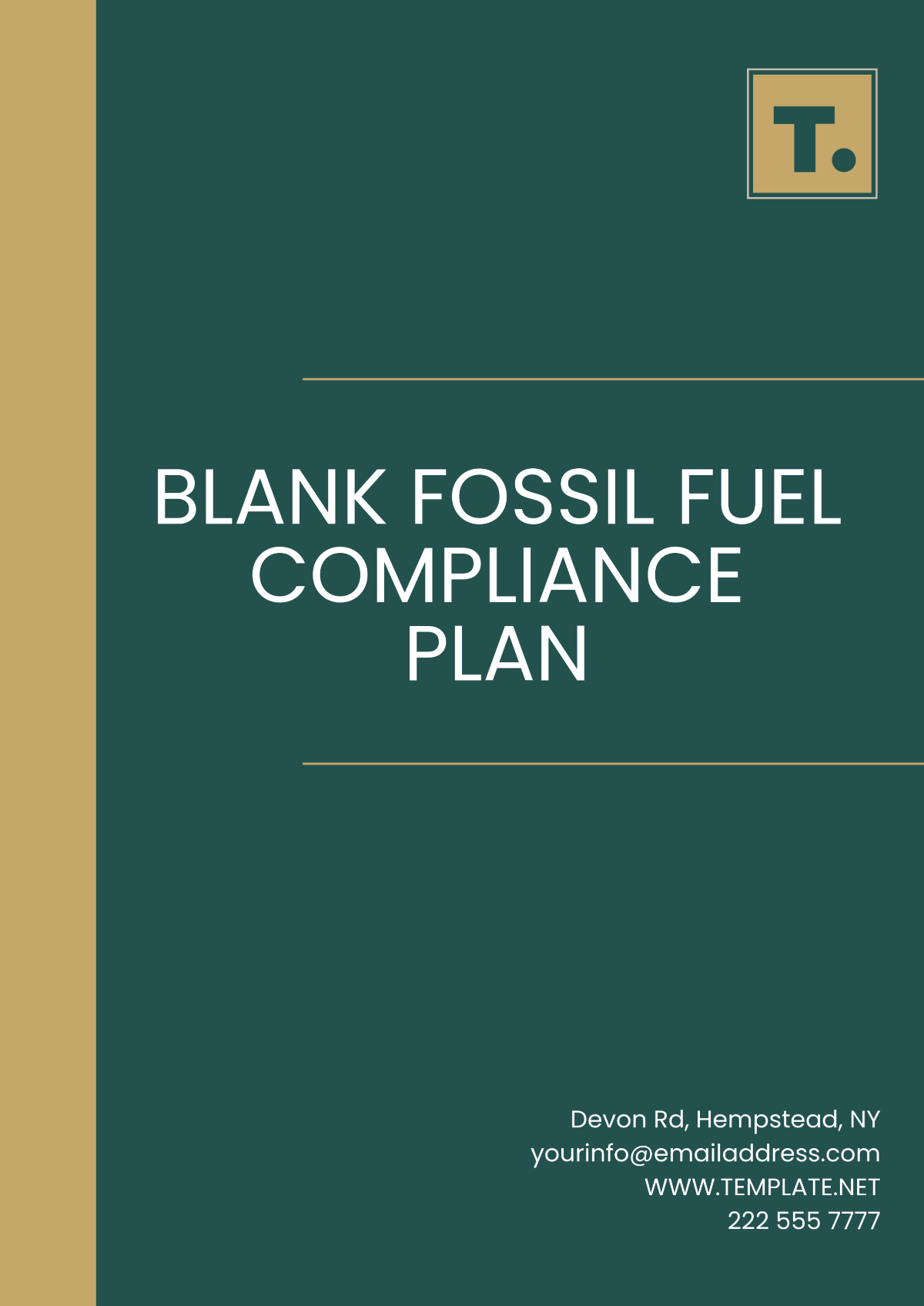 Blank Fossil Fuel Compliance Plan Template - Edit Online & Download