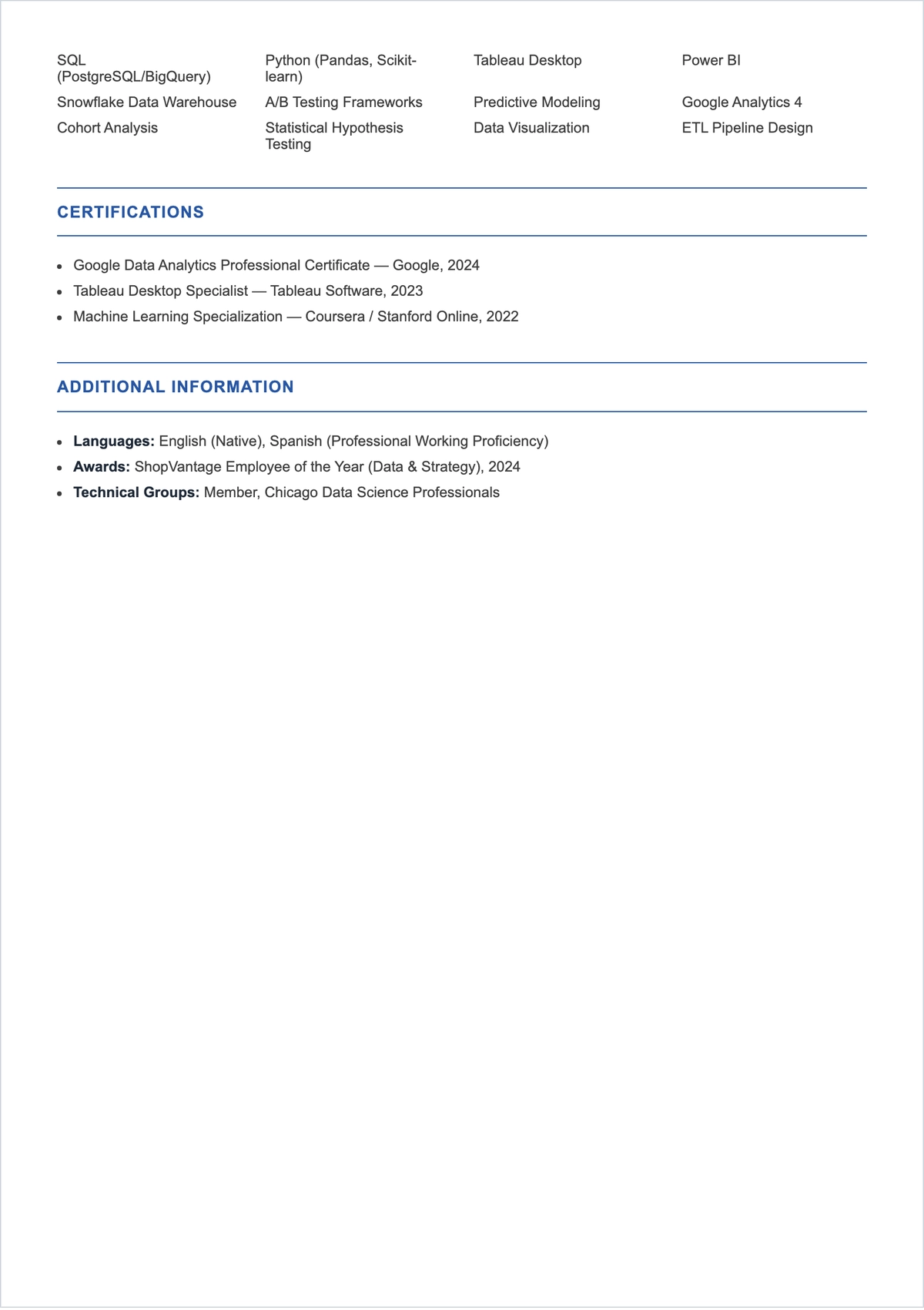 Free Data Analysis ATS Resume Template, AI Resume Builder