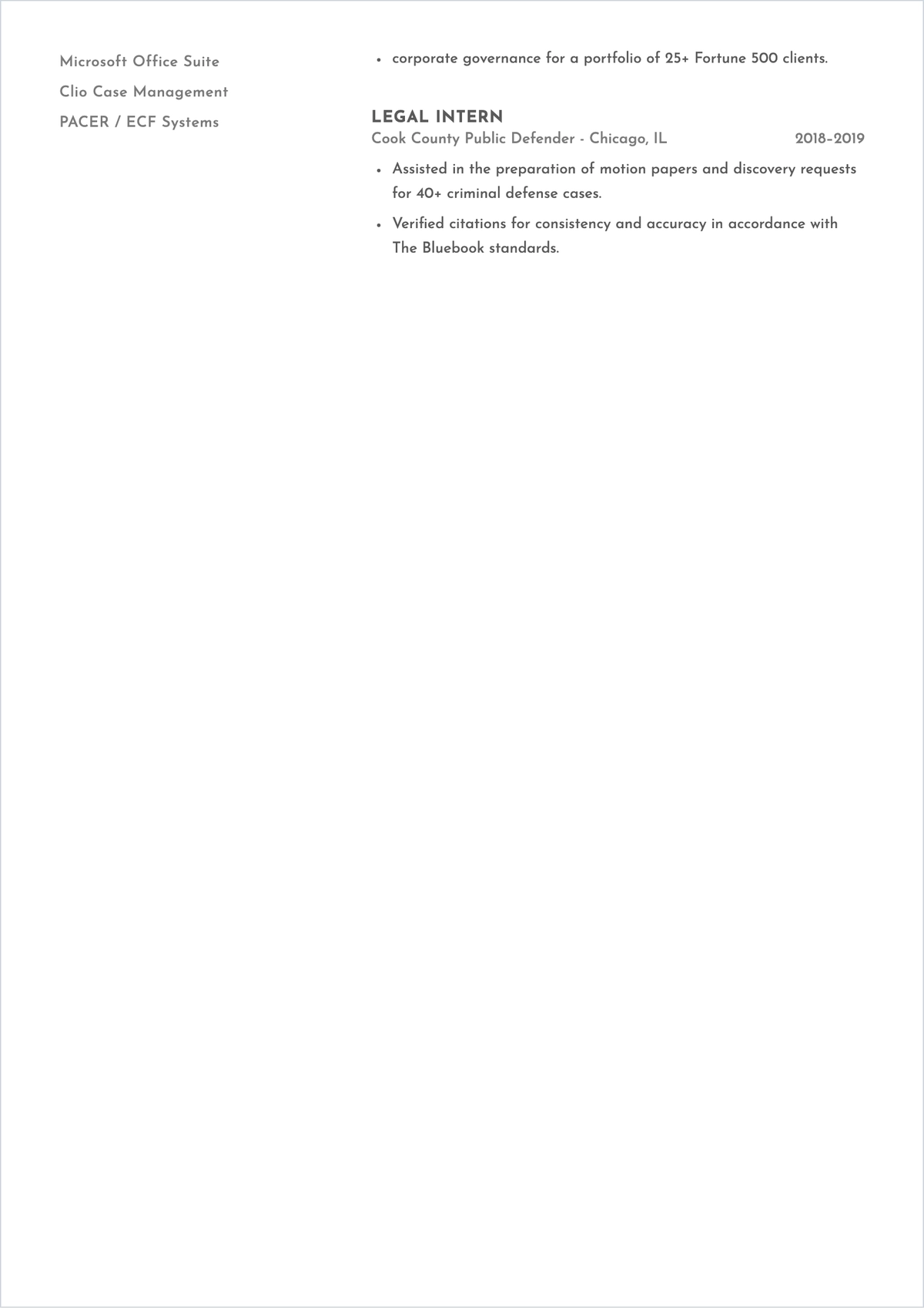 Free Legal Research ATS Resume Template, AI Resume Builder