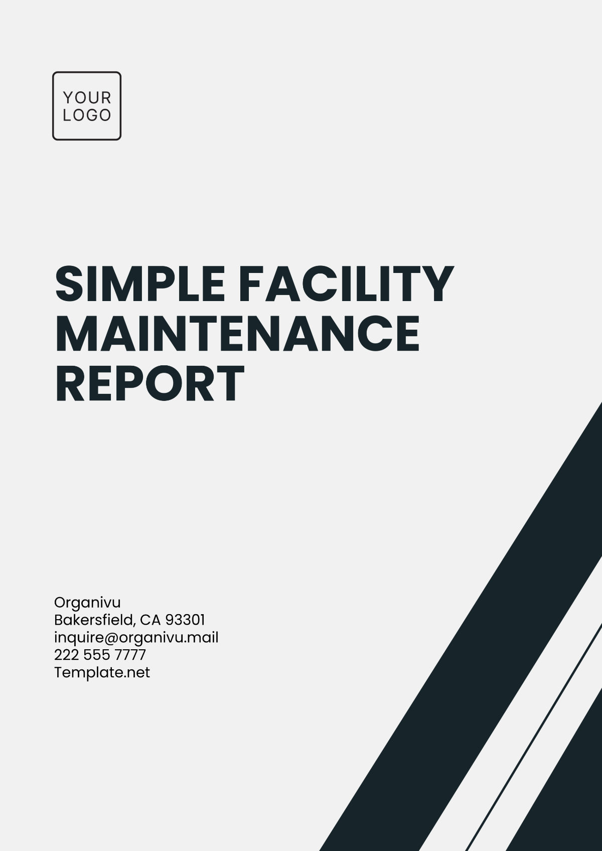 Free Simple Facility Maintenance Report Template