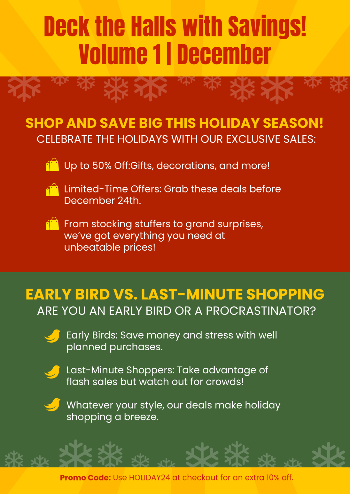 Free Holiday Sale Promotion Newsletter Template - Edit Online & Download