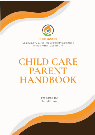 Free Child Care Parent Handbook Template to Edit Online | Template.net to Edit Online
