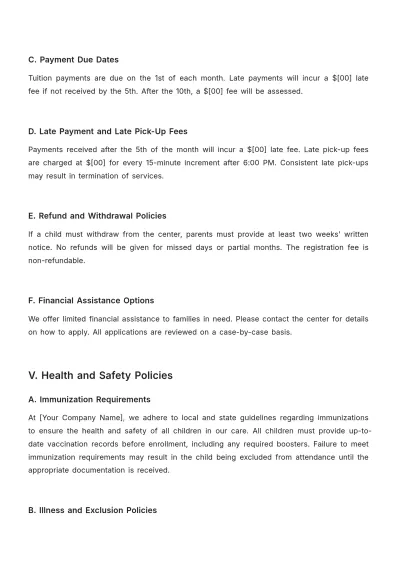 Free Child Care Parent Handbook Template to Edit Online | Template.net to Edit Online