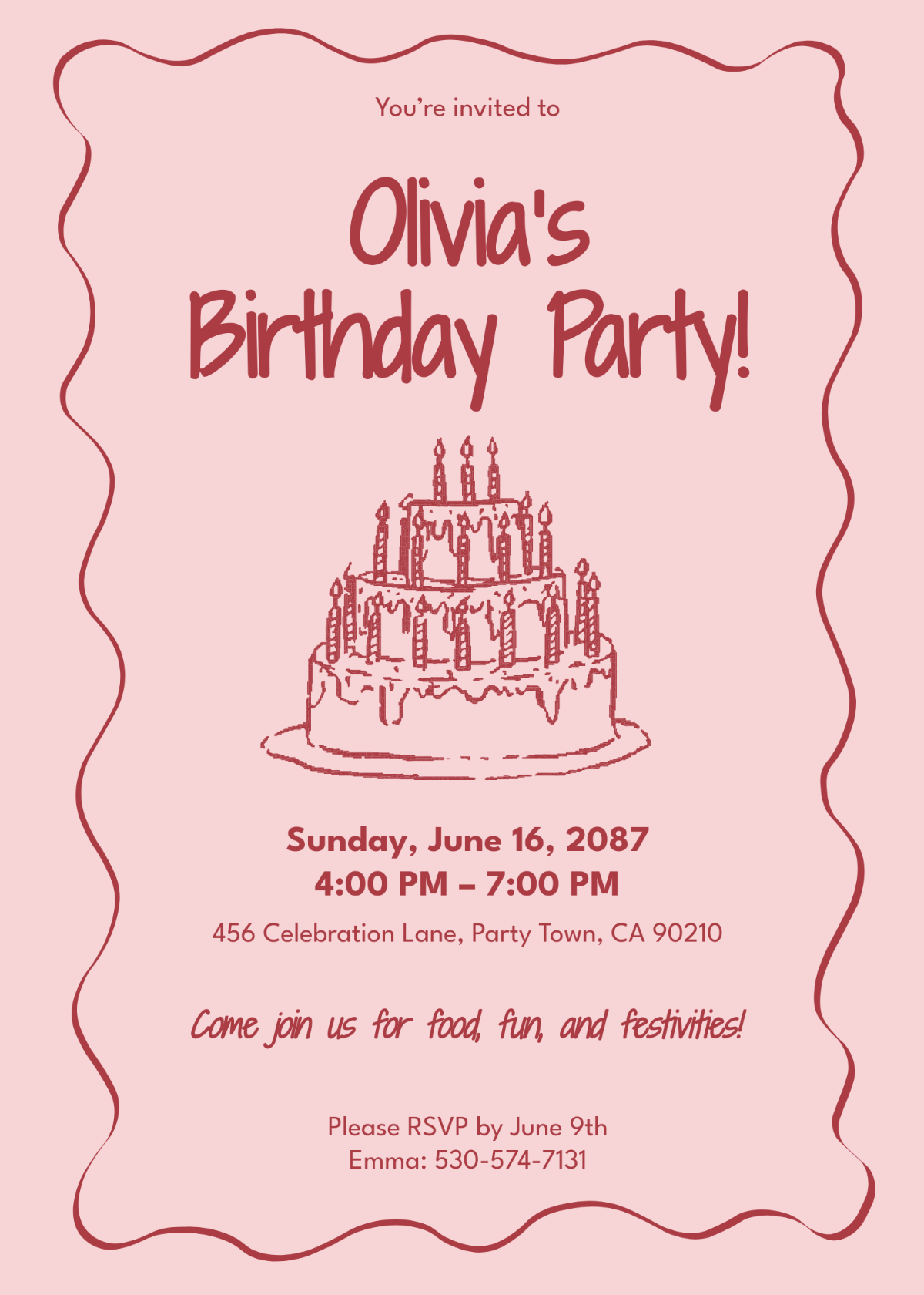 Birthday Party Invitation Template - Edit Online & Download