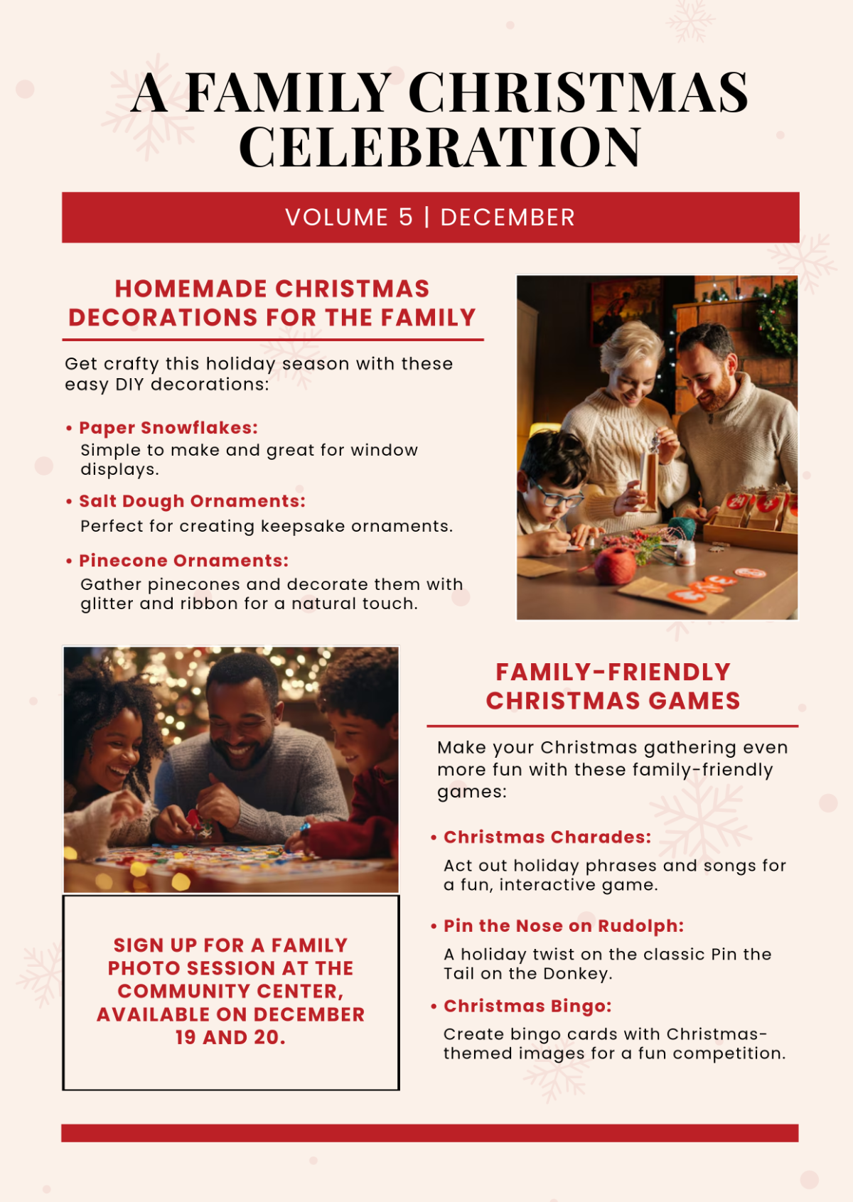 Free Family Christmas Newsletter Template - Edit Online & Download