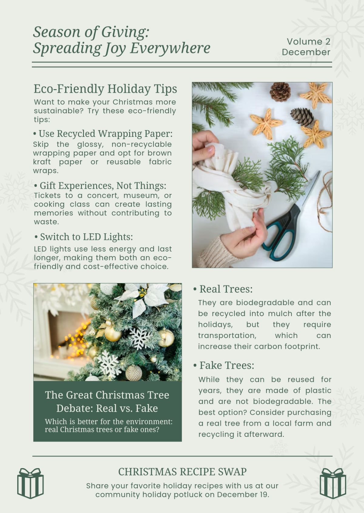 Free Holiday Newsletter Examples Template - Edit Online & Download