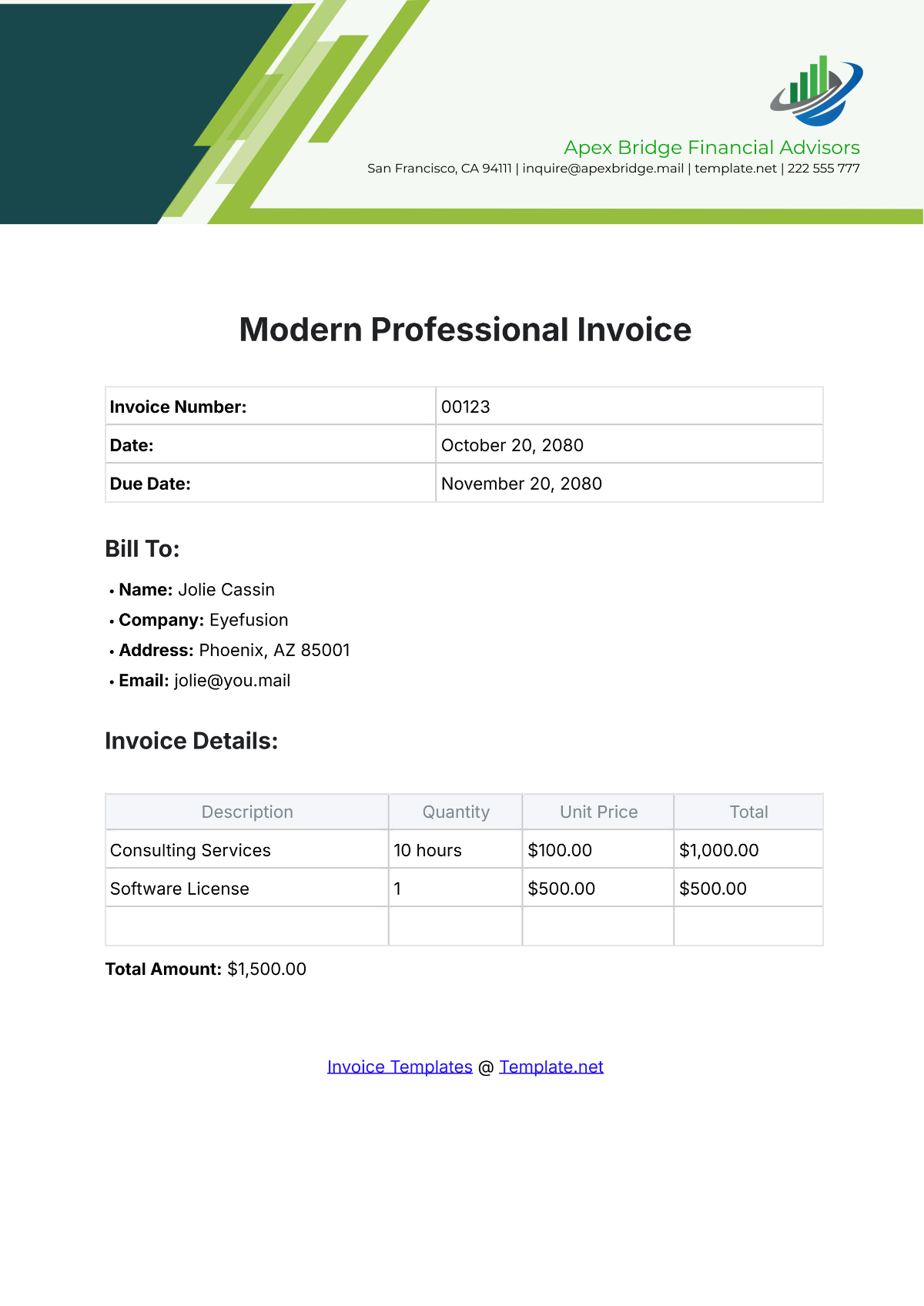 Modern Professional Invoice Template