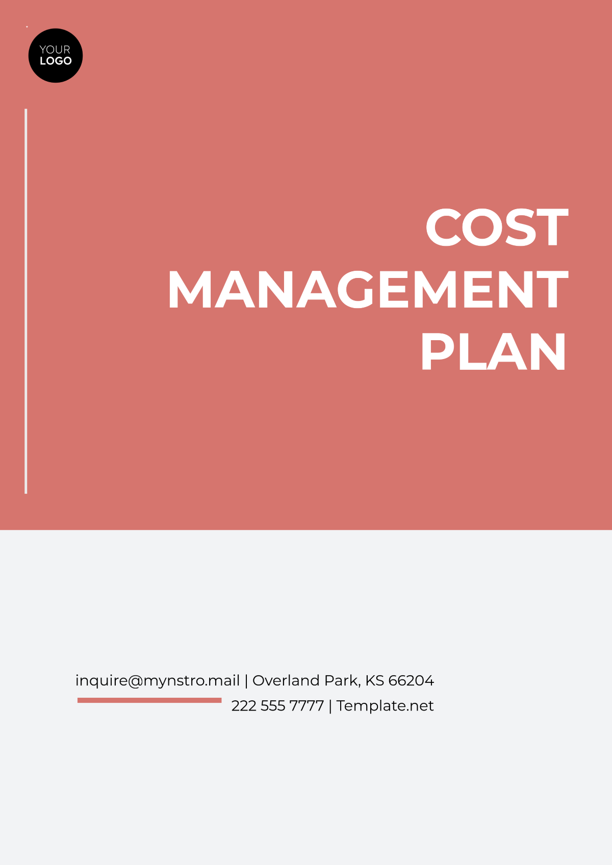 Professional Cost Management Plan Template - Edit Online & Download