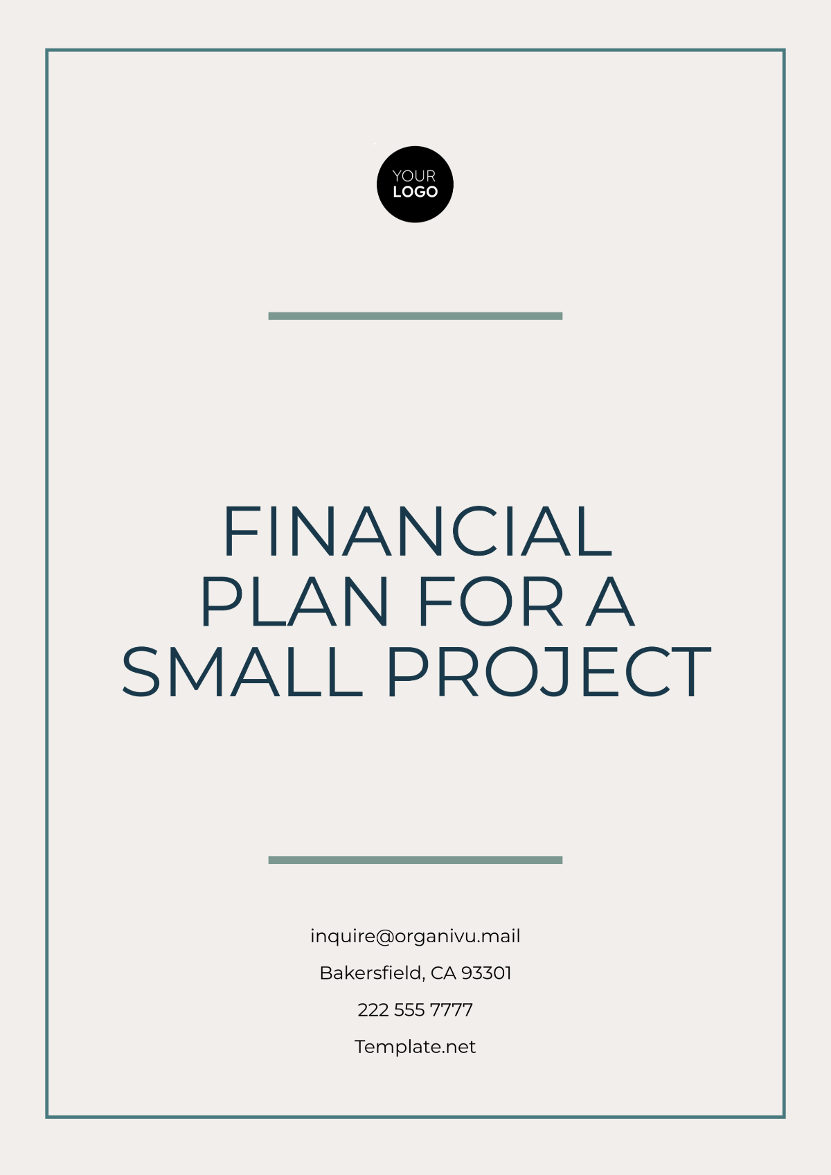 Financial Plan for a Small Project Template - Download | Template.net