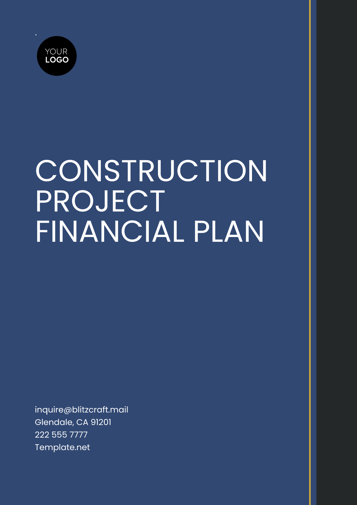 Construction Project Financial Plan Template - Edit Online & Download