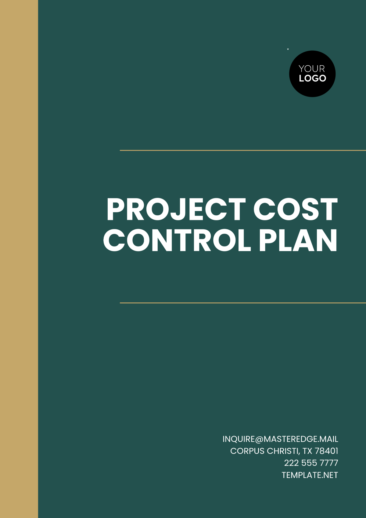 Project Cost Control Plan Template - Edit Online & Download