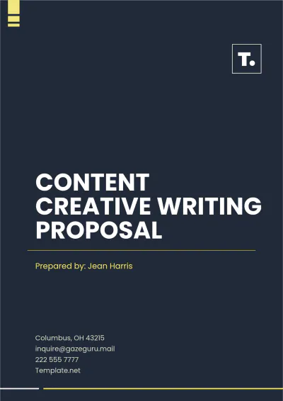 Free Content Creative Writing Proposal Template to Edit Online
