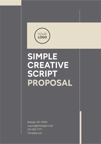 Free Simple Creative Script Proposal Template to Edit Online
