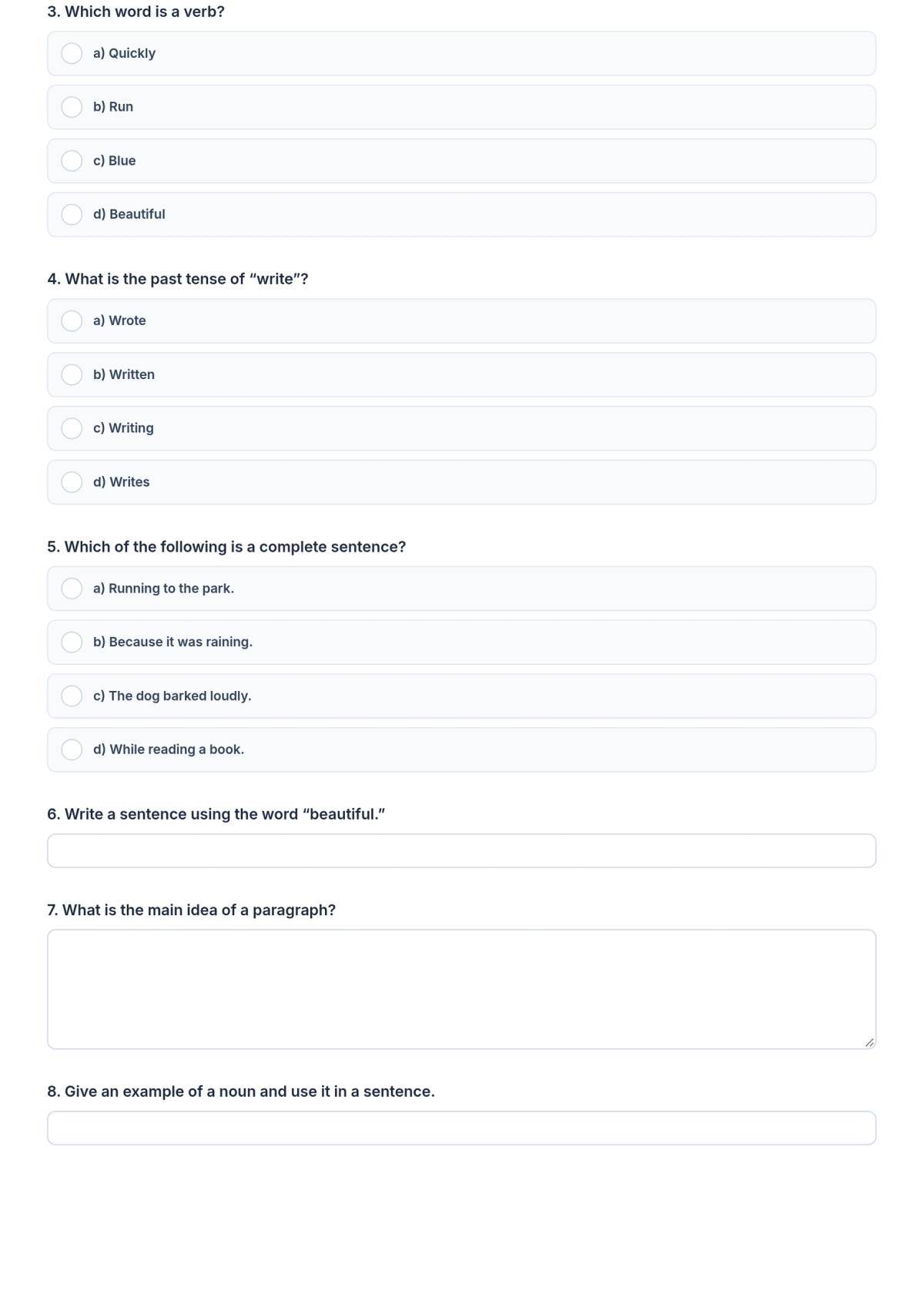 Free English Exam Template & AI English Exam Maker Free English Exam Template & AI English Exam Maker