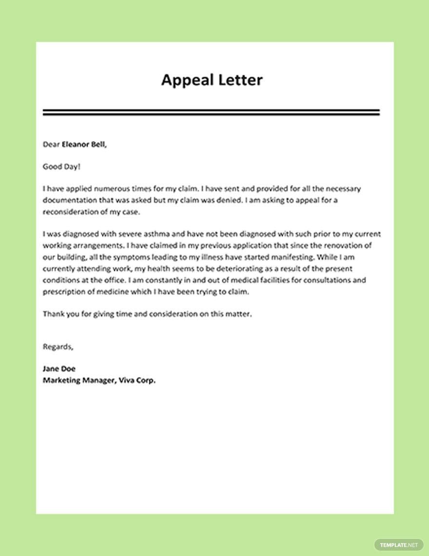 How To Write An Appeal Letter For Job Application In English 