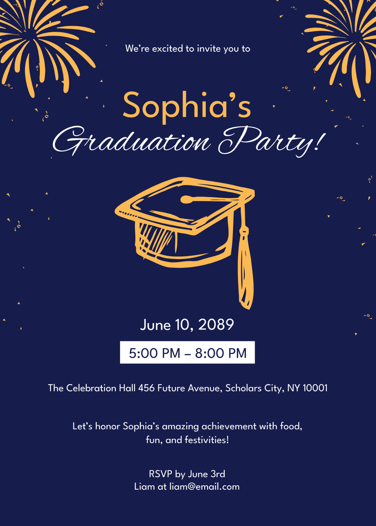 Graduation Party Invitation Template - Edit Online & Download