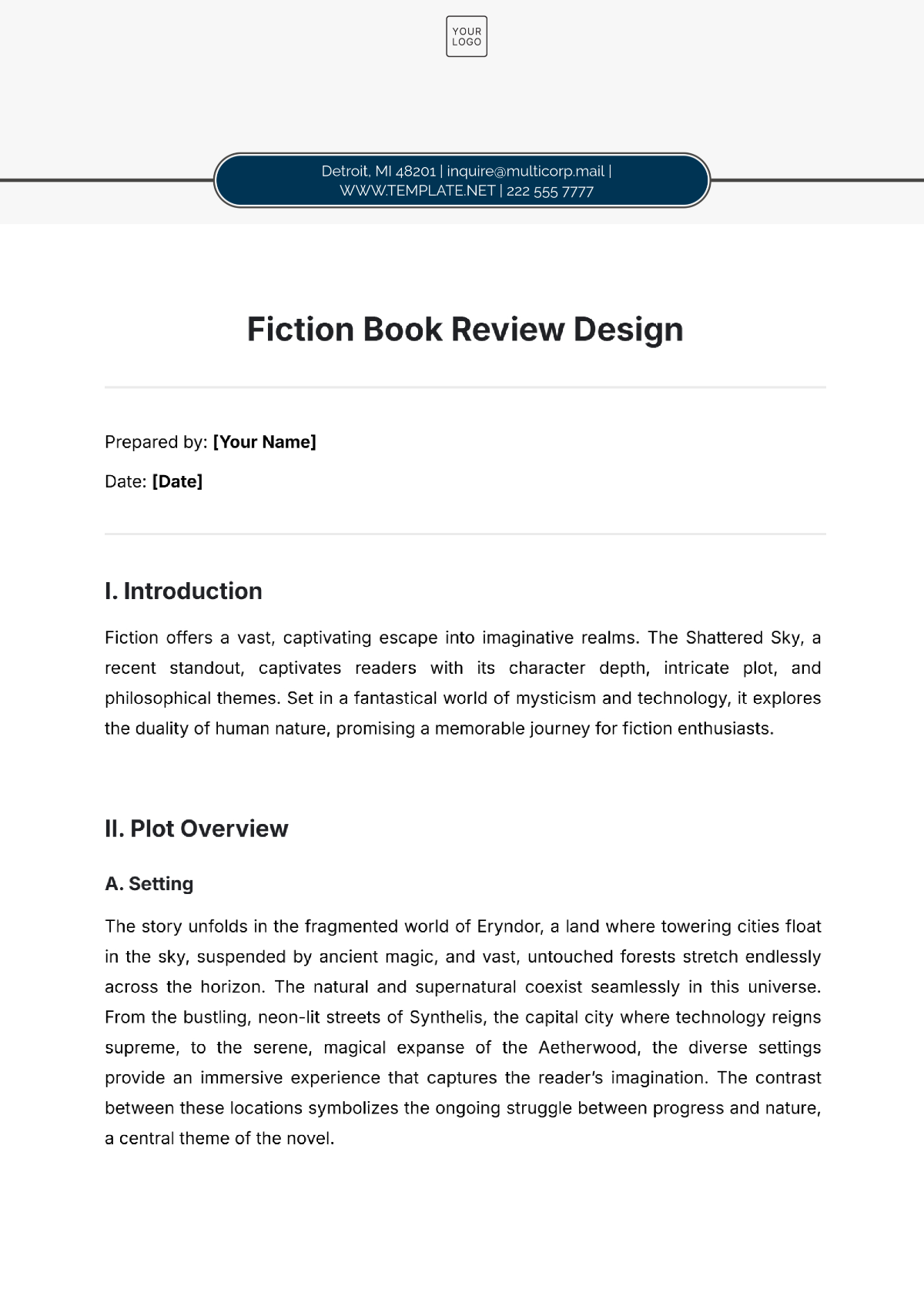 Fiction Book Review Design Template - Edit Online & Download