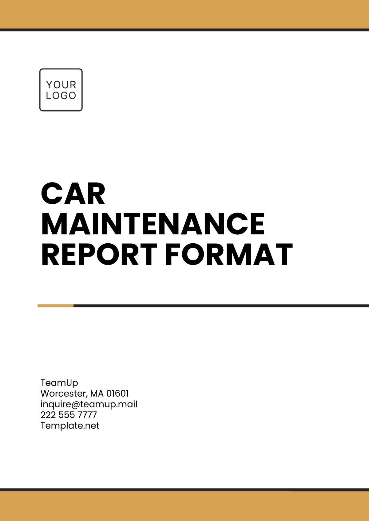 Car Maintenance Report Format Template - Edit Online & Download