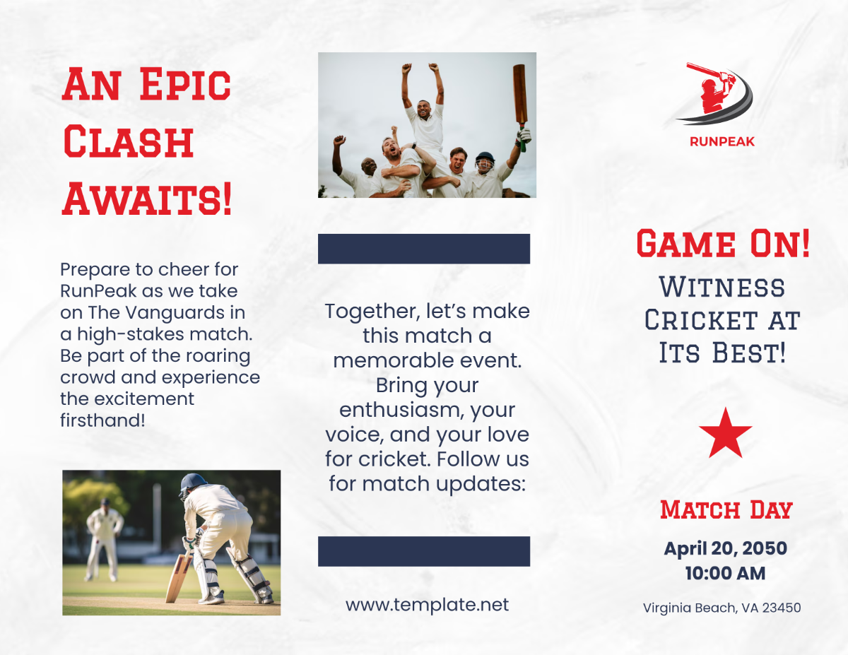 Cricket Promotional Brochure Template - Edit Online & Download