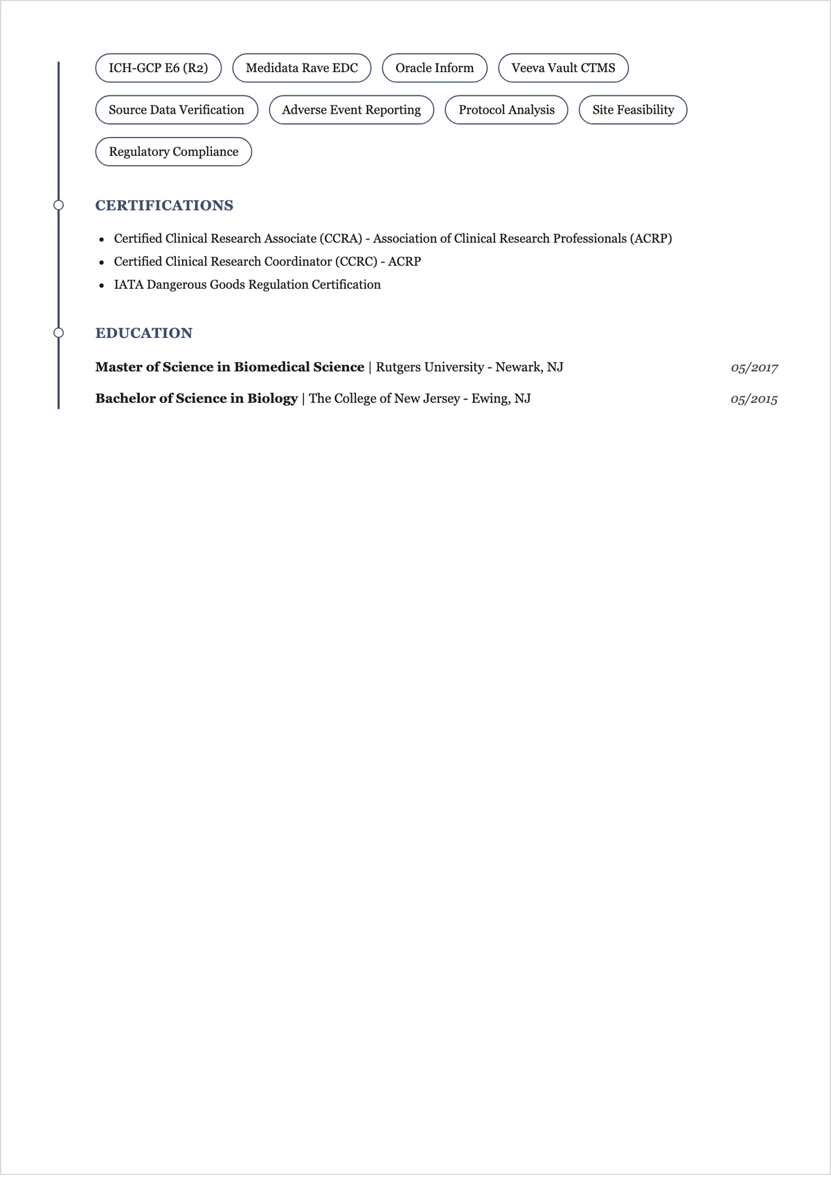 Free Clinical Research Resume Format Template to Edit Online