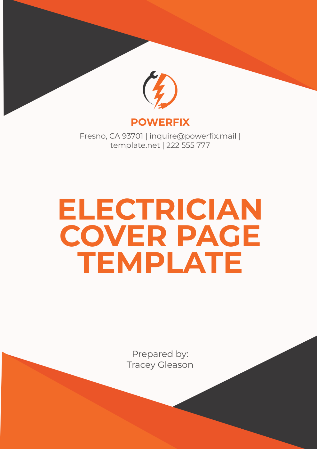 Free Electrician Cover Page Template - Edit Online & Download