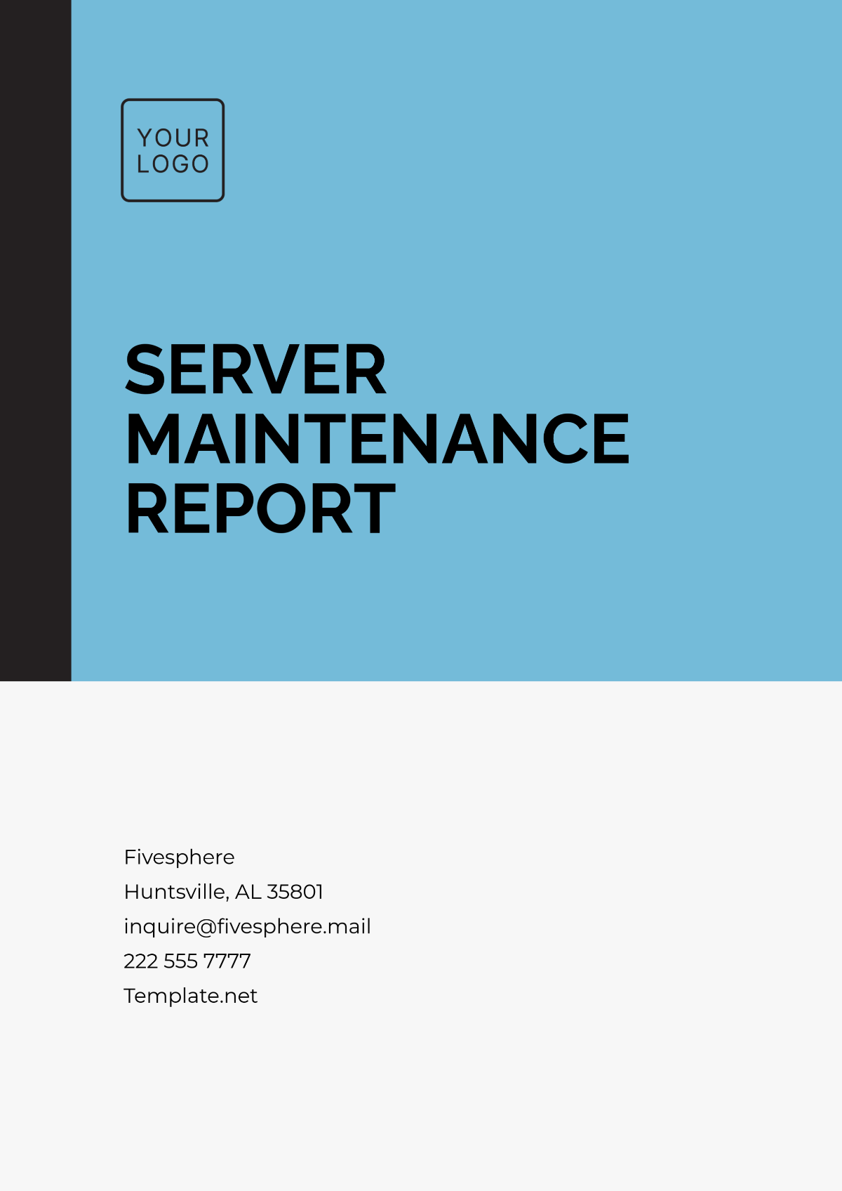 Free Server Maintenance Report Template