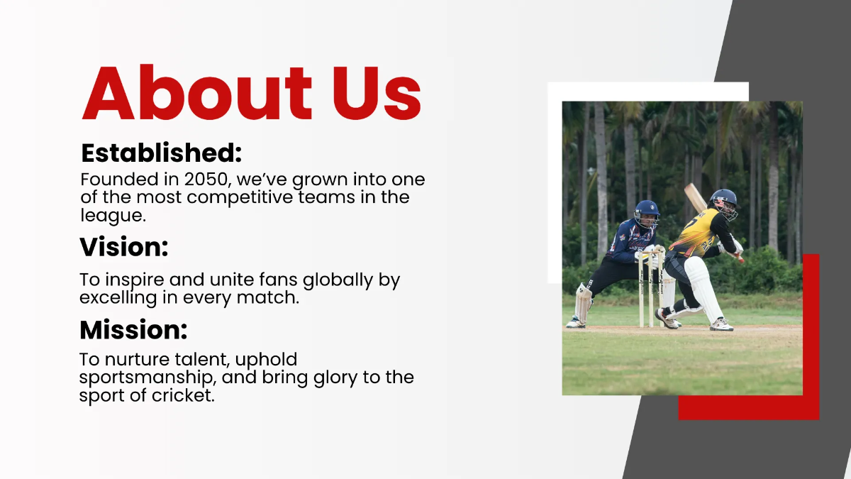 Free Cricket Presentation Template to Edit Online