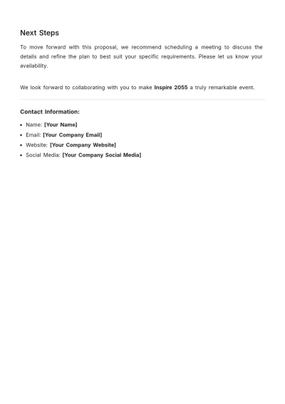 Free Corporate Event Creative Proposal Template to Edit Online