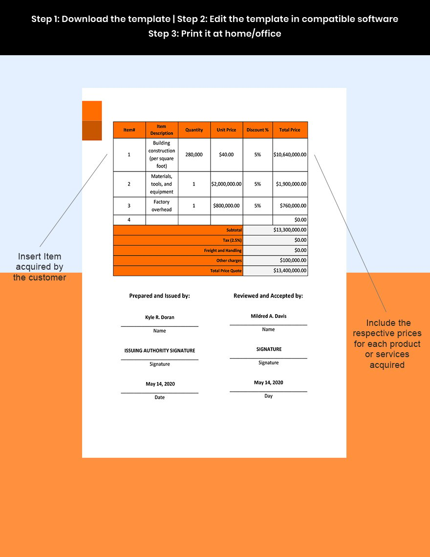 Real Estate Rental Quotation Template