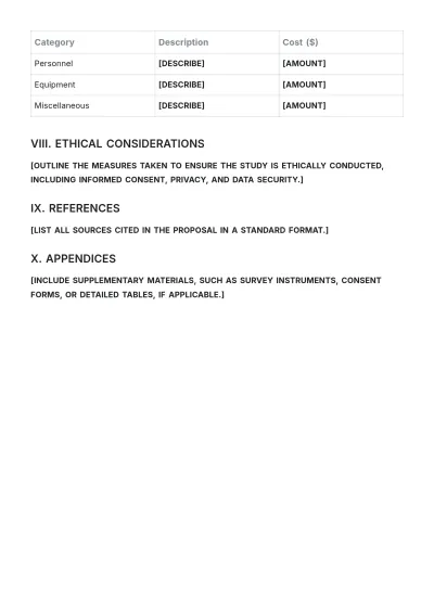 Free Blank Research Proposal Template to Edit Online