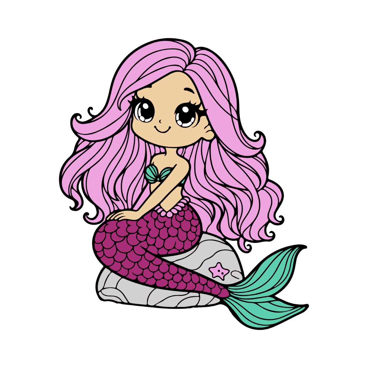 Cartoon Mermaid Clipart - Edit Online | Template.net