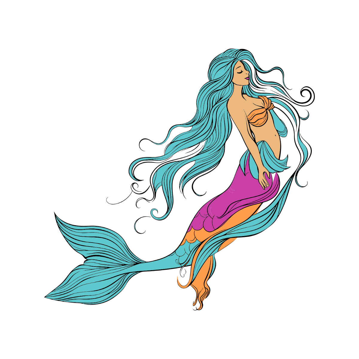 Realistic Mermaid Clipart - Edit Online | Template.net