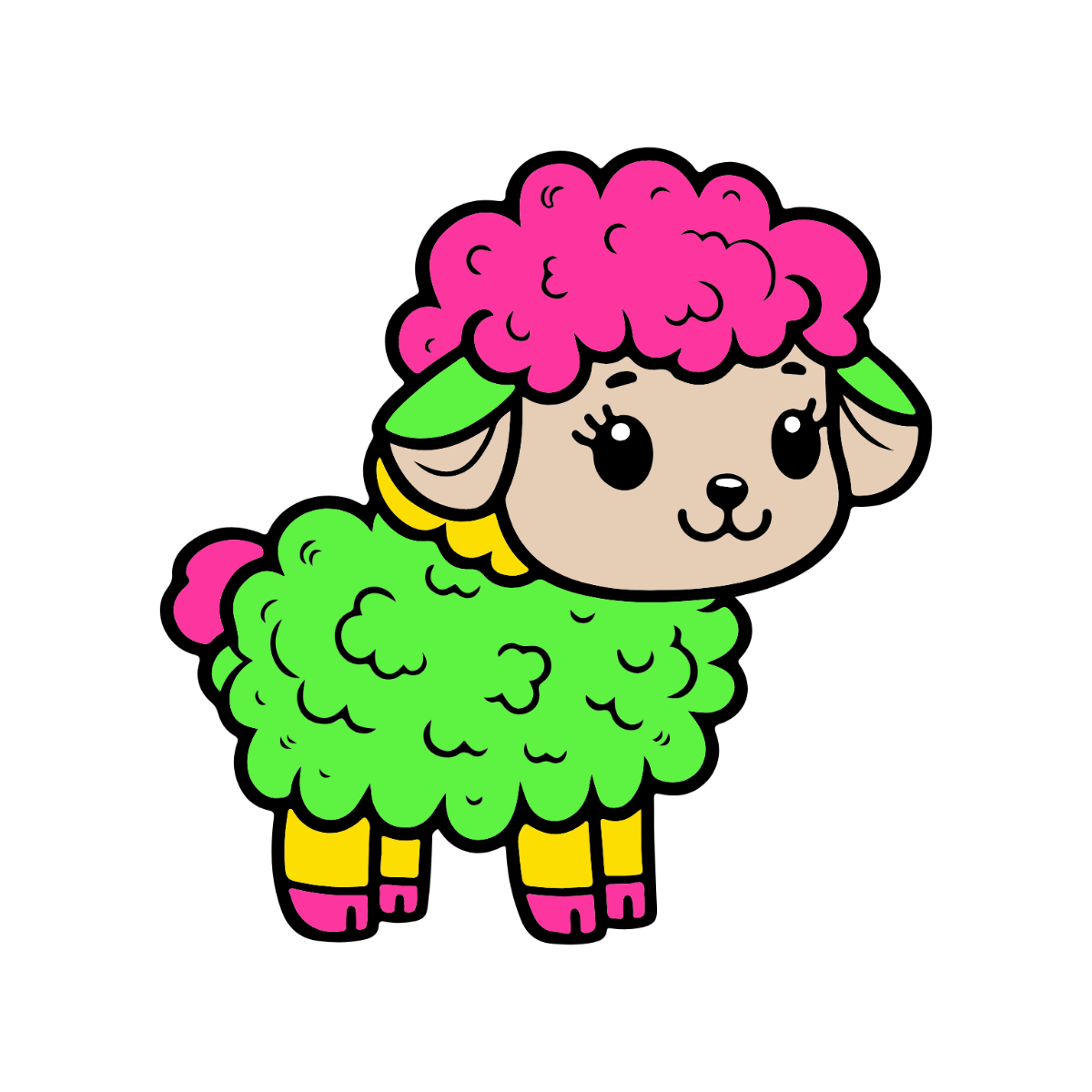 Colorful Sheep Clipart - Edit Online | Template.net