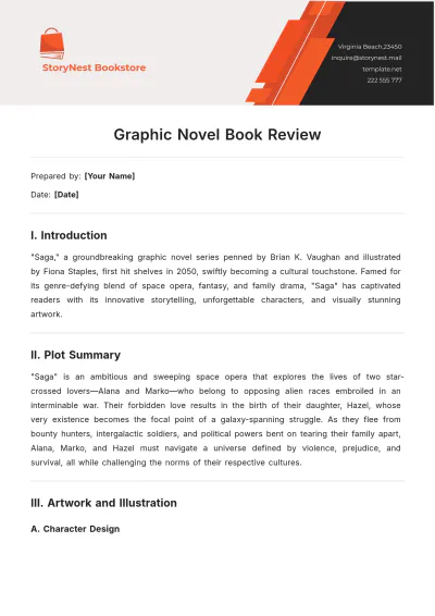 Free Graphic Novel Book Review Template to Edit Online