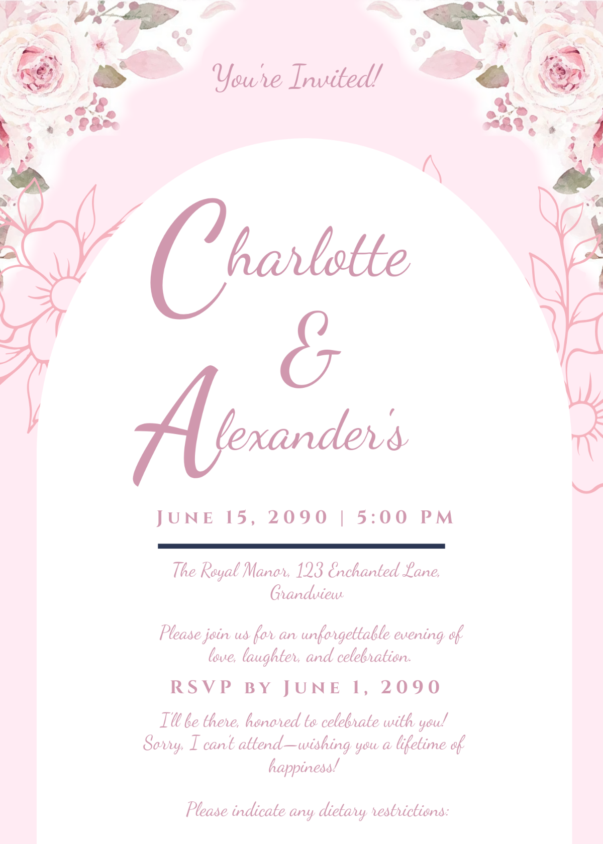 Elegant RSVP Card Invitation Template - Edit Online & Download