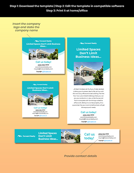Free Simple Real Estate Ads Template Format
