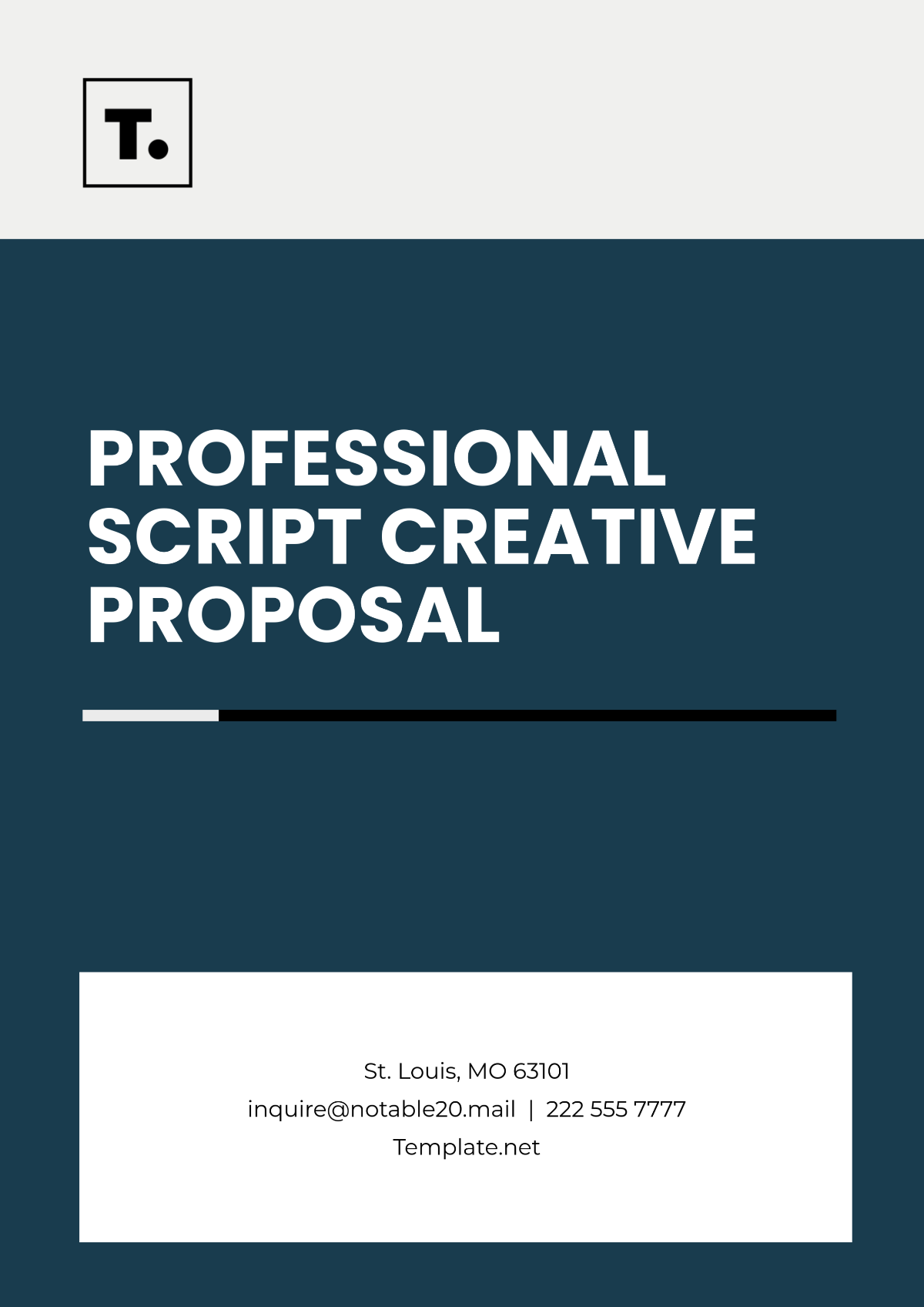 Professional Script Creative Proposal Template - Edit Online & Download