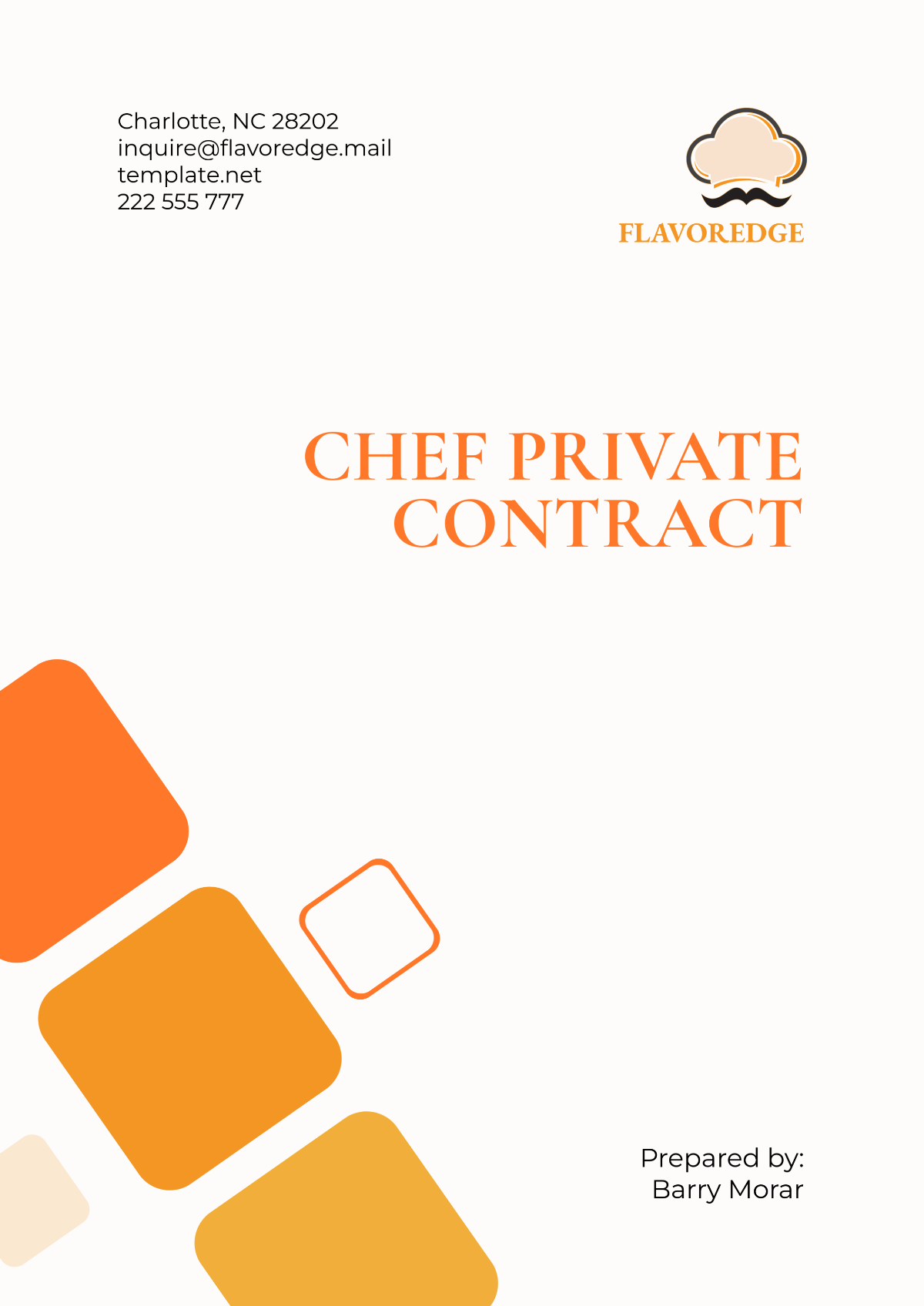 Chef Private Contract Template - Edit Online & Download